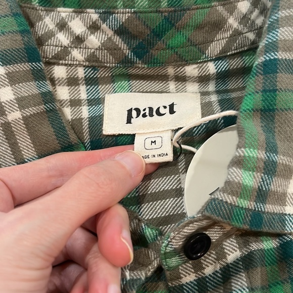 Pact Caper Plaid Flannel Organic Cotton Shirt sz Medium - Picture 3 of 8